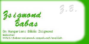 zsigmond babas business card