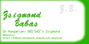 zsigmond babas business card